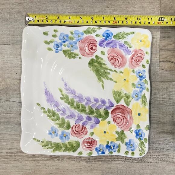 TableTops Gallery JARDIN Platter Hand Painted  Hand Crafted Serving Kitchen - Picture 6 of 8